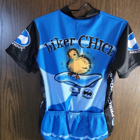 World Jerseys Women's Blue Biker Chick Cycling Jersey Size Medium - Picture 5 of 11